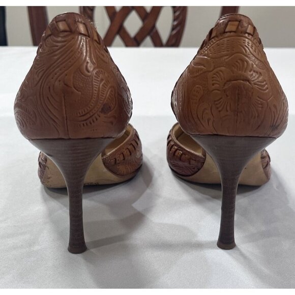 Cole Haan Classic Tan Round Toe Italian Leather Pumps Heels Shoes 9.5 - Picture 5 of 9